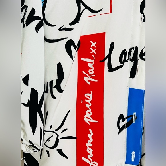 KARL LAGERFELD PARIS Bungee Print Belted Shirtdress. NWOT. RETAIL 149 - Picture 5 of 12